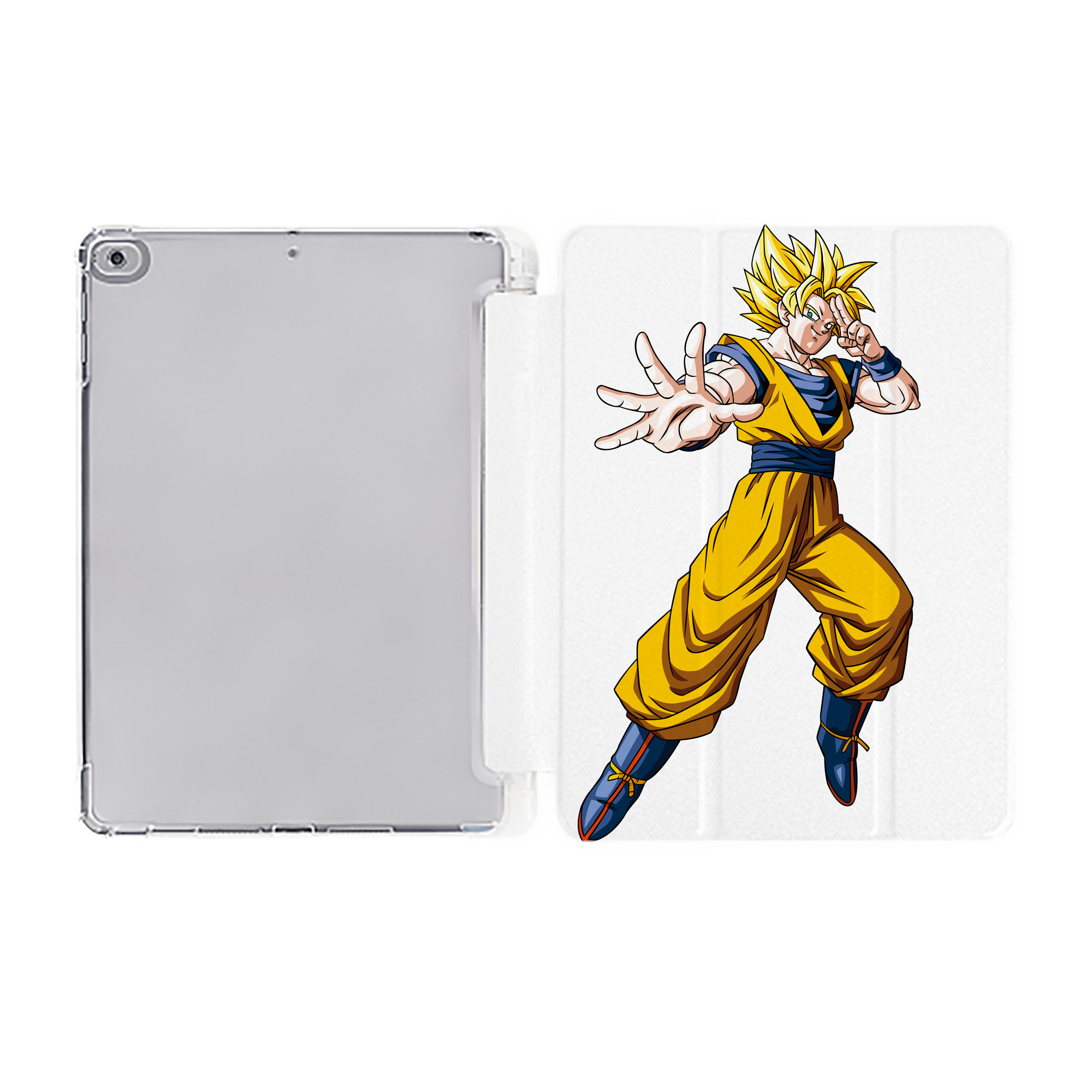 （画像用） ドラゴンボール 孫悟空（そん ごくう）Son Goku カカロット DRAGON BALL Kakarotto IPad ケース ペン収納付き 三つ折りスタンド PUレザー×シリコン 対応機種9.5/10.5/10.9インチ